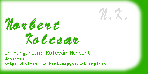 norbert kolcsar business card
